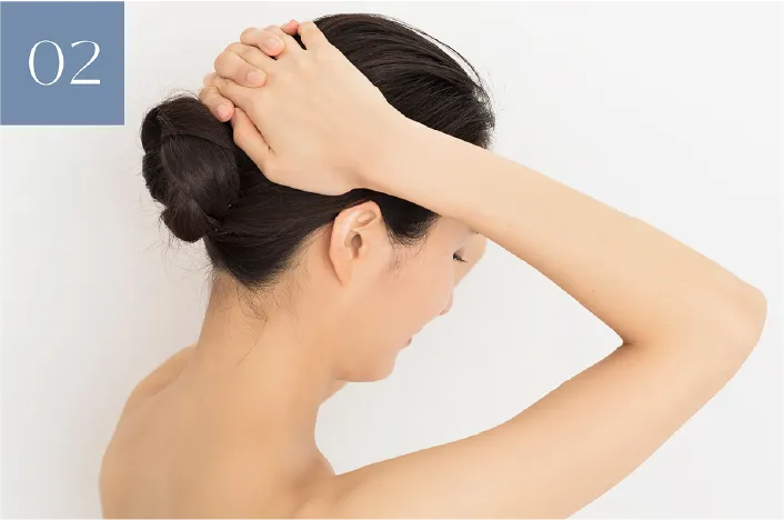 活潤 スカルプエッセンスの使い方 ストレッチでゆるめるの説明イメージ